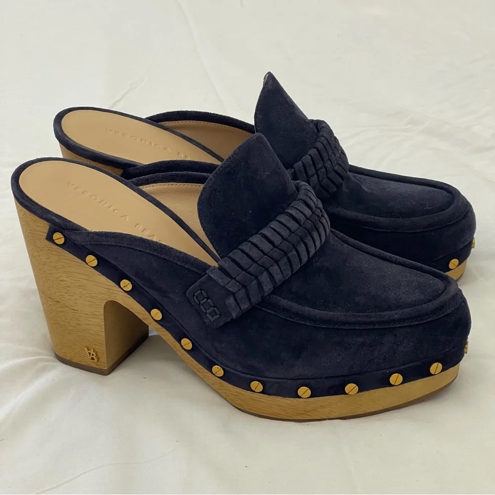 Veronica Beard Navy Clogs - Picture 11 of 14